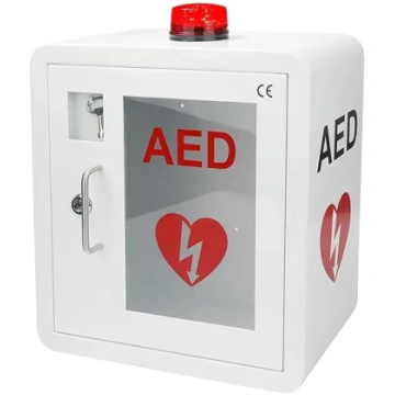 AED defibrilatora skapis ar gaismu un trauksmes si