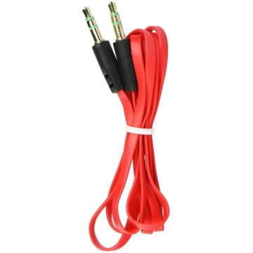 3.5mm AUX Cable, Male to Male, Flat, 1m, Red