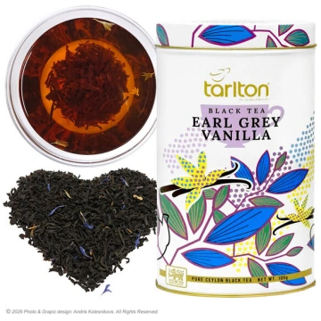 Ceilonas melnā beramā lapu tēja Earl Grey Vanilla 
