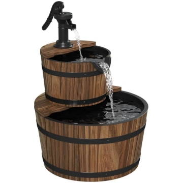 Aoxun Brunnen Holz, dārza strūklaka ar sūkni, koka