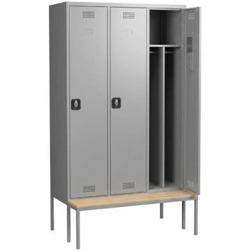 3 vietīga metāla garderobe ar diviem nodalījumiem 