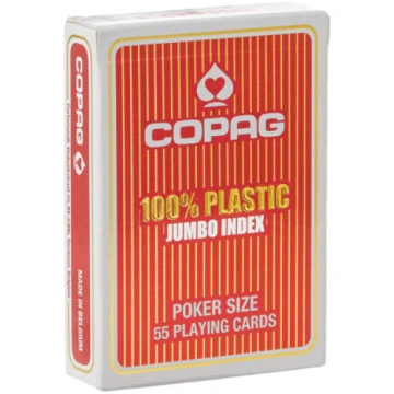 Copag 2 Corner Jumbo Index spēļu kārtis (sarkanas)