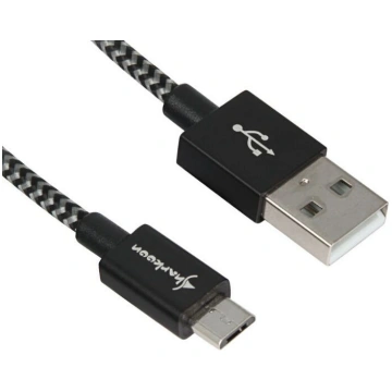 Vads Sharkoon, Micro USB/USB, 200 cm, pelēka krās
