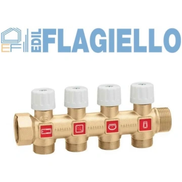 CALEFFI sadalītājs ar atslēgventīļiem O3/4x2 O23P.