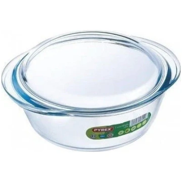 Stikla trauks Pyrex, caurspīdīga krās