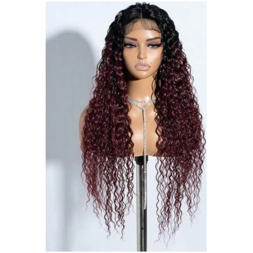Joedir Long Deep Curly Wavy Lace Front Sintētiskās