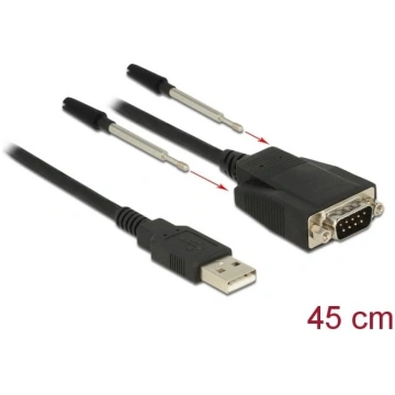 Delock Adapter USB 2.0 Type-A male > 1 x Serial RS