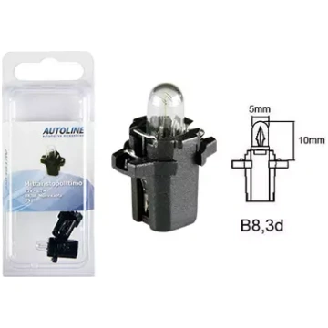 Spuldze ar plastmasas cokolu 12V 1,2W B8,3D, melns