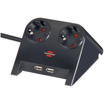 Tischsteckdose Brennenstuhl 2fach 1.8m 2-USB Ports
