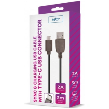 Vads GSM043222 USB-USB Type-c 3m 2,0A