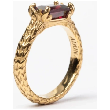 Laurus - Crown ring with garnet stone - 8