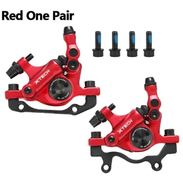Pair red ZOOM XTECH HB100 Hydraulic Disc Brake Cal