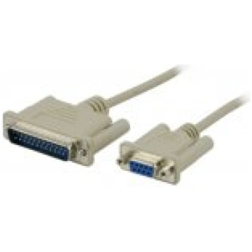 Deltaco Modem cable DB9 - DB25 3m grey aksesuārs D
