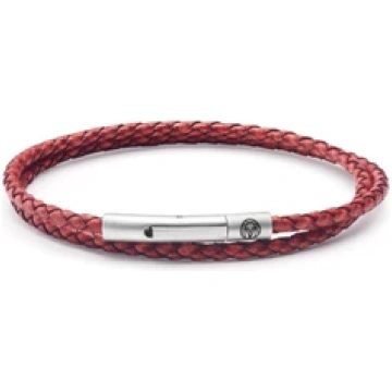 Collins | 3 mm Pīta ādas rokassprādze sarkanā krās