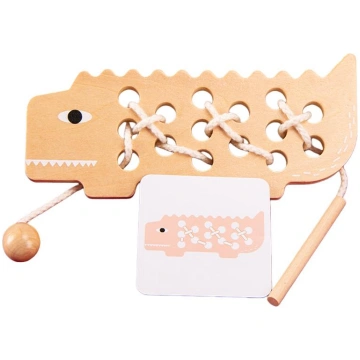 Wooden Lacing Toy Educational Threading Activity P