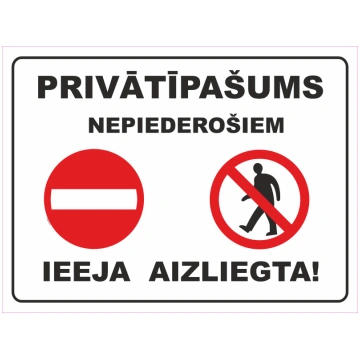 Zīme Prīvatīpašums, ieiet aizliegts Alumīnijs (neo
