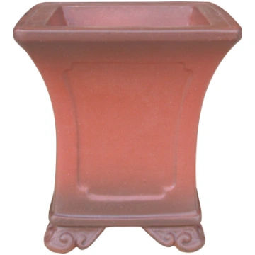 3" Unglazed Cascade Square Bonsai Pot (red clay) B
