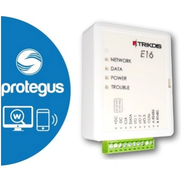 E16 ethernet komunikators 3 termināļi IN/OUT 12Vdc
