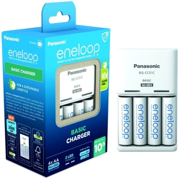 Lādētājs PANASONIC Eneloop Basic BQ-CC51 + 4x AA 2