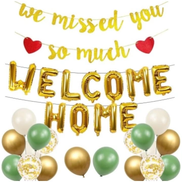 Welcome Home Dekorācijas Balloons Banner - 28 gaba