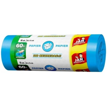 Atkritumu maisi 60 l, zili, 16 gab., izturīgi LDPE