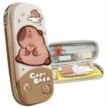 LEAN Toys School Pencil Case with Capybara Beige S