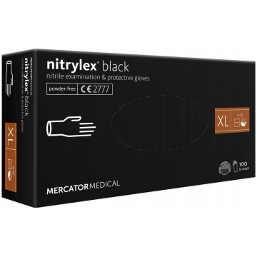 Aizsargcimdi nitrila Nitrylex Black, izmērs XL, 10