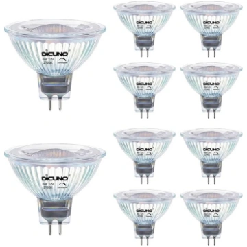 DiCUNO Dimmable GU5.3 LED spuldze 6 W, aizvieto 60