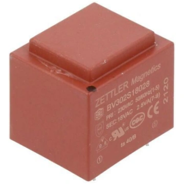 Transformer: encapsulated; 2.8VA; 230VAC; 18V; 156