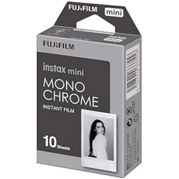 Instax Mini Instant Film, Monochrome, Single Pack: