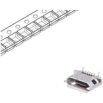 Connector: USB B micro; socket; on PCBs; SMT,THT; 