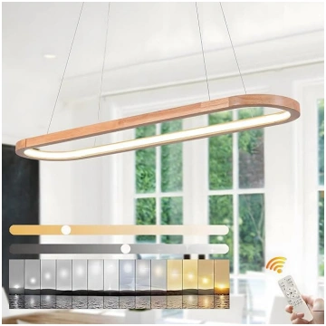 Koka LED lustra griestu gaisma, aptumšojama, ovāla