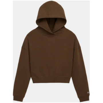 ESSENTIAL CROPPED HOODIE WOMENS - ESPRESSO / XL