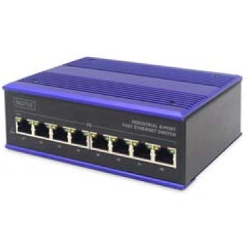 DIGITUS Industrieller 8-Port Fast Ethernet Switch 