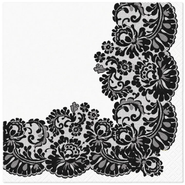 Paw salvešu komplekts Lacy Frame Black, 20 gab