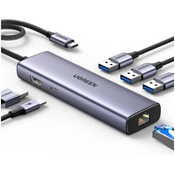 UGREEN HUB CM512 15598 6-in-1 USB-C – 3x USB-A 3.0