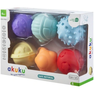 AKUKU Mīksto sensoro bumbiņu komplekts 6gab. A0640