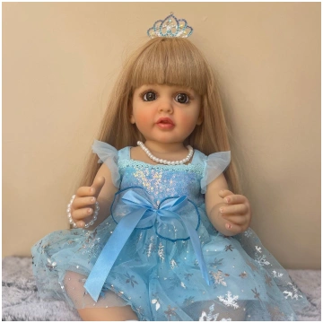 NPK 55cm Baby Doll Girl Blue kleita Reborn Princes