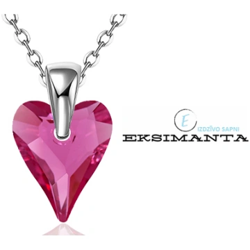 Sudraba Kaklarota ar Swarovski Elementu Eksimanta.
