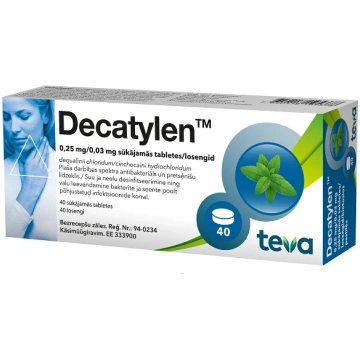 Decatylen, 40 sūkājamās tabletes