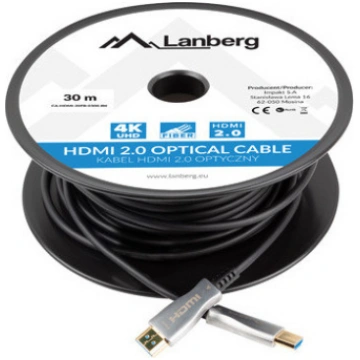 Kabelis Lanberg CA-HDMI-20FB-0300-BK HDMI - HDMI, 