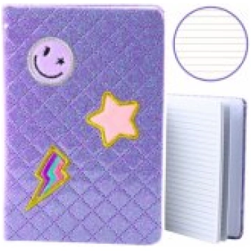 LEAN Lined Notebook Glitter Patches Purple B6 80 S