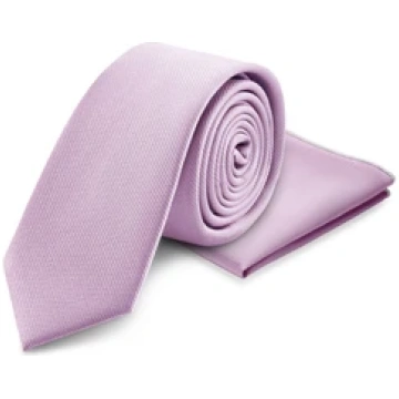 Gaiši violeta kaklasaite un kabatas lakatiņš Trend