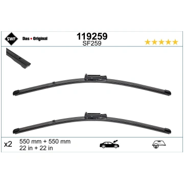 Stikla tīrītāja slotiņas 550+ 550mm AUDI A6 C6 05-
