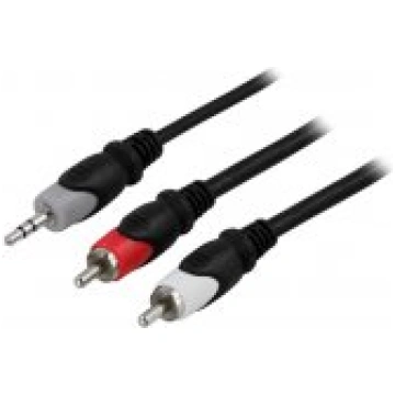 Deltaco Audio cable 3.5mm 2xRCA 3m black aksesuārs