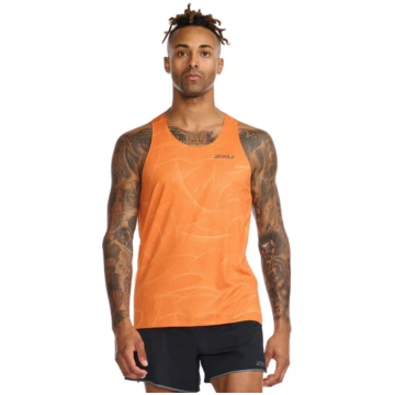 2XU Light Speed Singlet Mens - S / GLITCH/WHITE RE