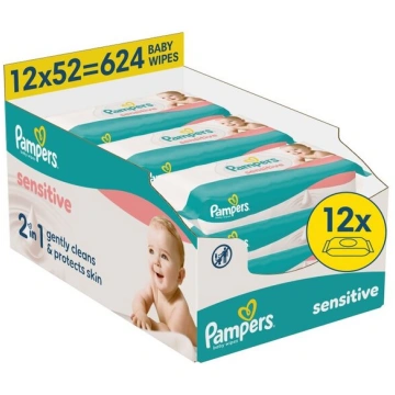 Pampers Sensitive mitrās salvetes zīdaiņiem, 12 ie