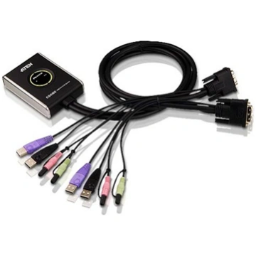 ATEN 2-Port USB DVI/Audio Cable KVM Switch with Re