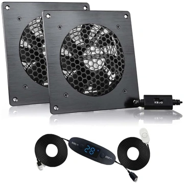 USB ventilators 120 mm, digitālais displejs, tempe