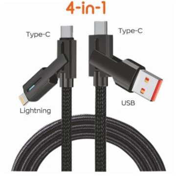 GREITO ĮKROVIMO LAIDAS USB/TYPE-C SU TYPE-C/LIGHTI